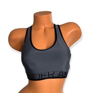 Under Armor Compression Sports Bra Grey Medium Impact Racerback Pullover Size S